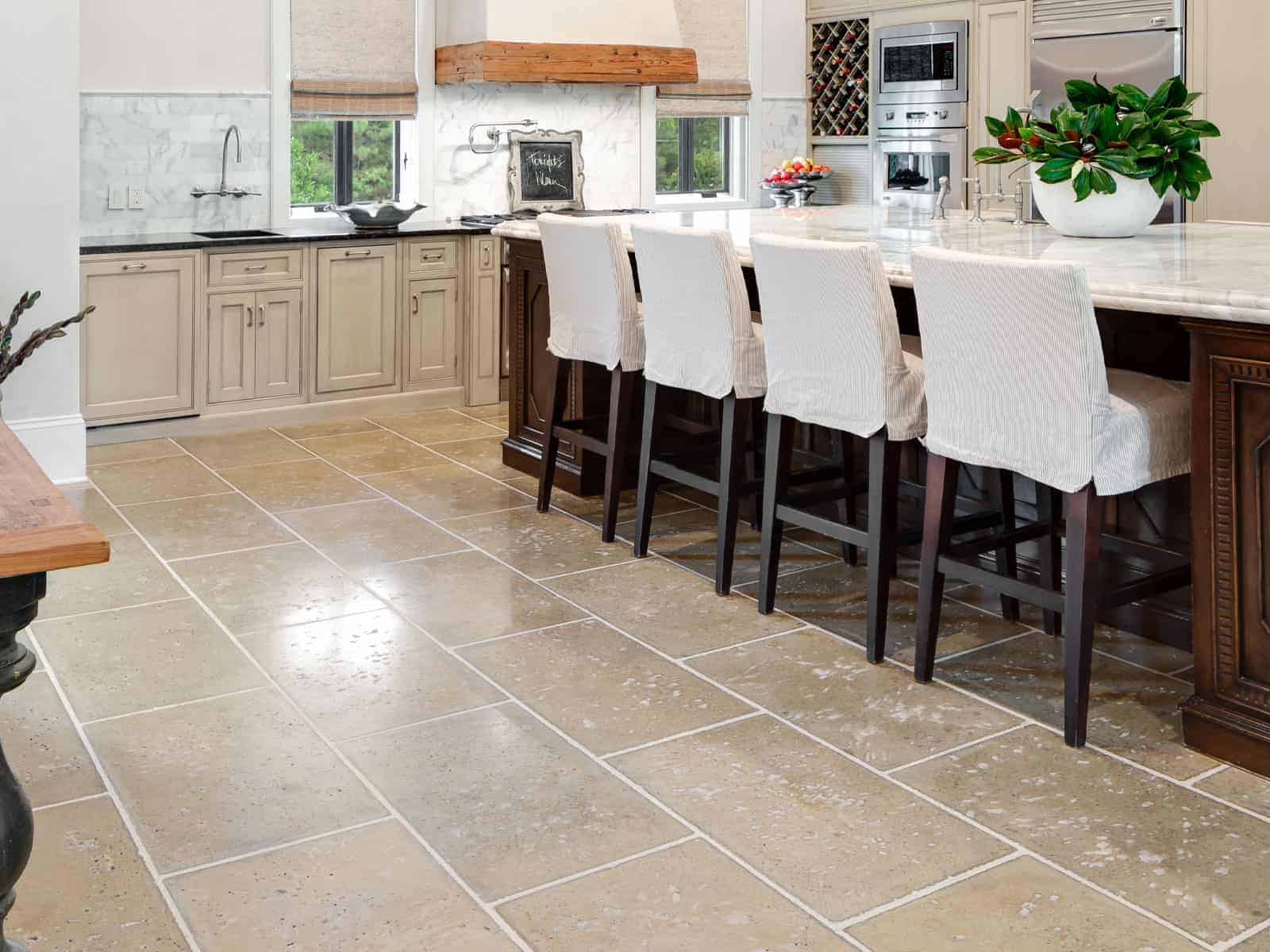 A classic kitchen with Buff colored concrete pavers